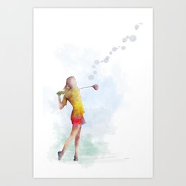 Golfer 2 Art Print | Sports, Pop Art, People, Digital 