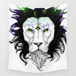 Trippy Lion Wall Tapestry