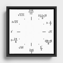 Math Clock - Clock Only Framed Canvas