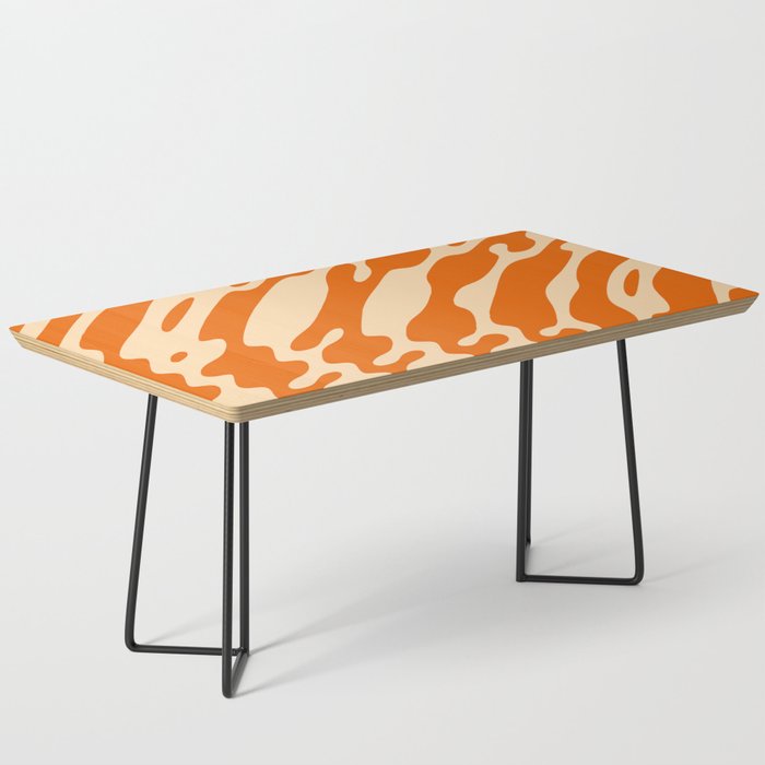 Deep Orange Liquid Tiger Stripes Abstract Vector Design  Coffee Table