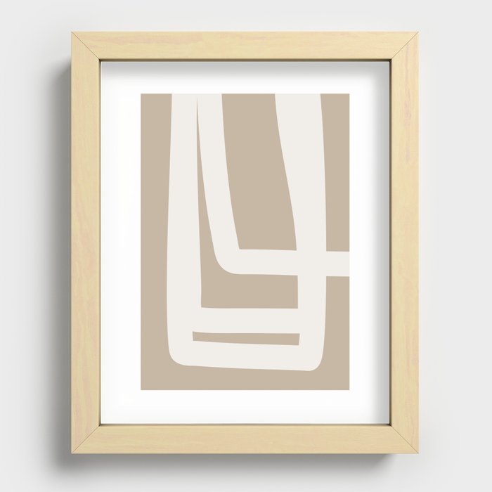Neutral Abstract 5A Recessed Framed Print