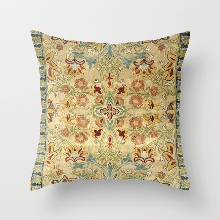 William Morris Antique Redcar Persian Floral Throw Pillow