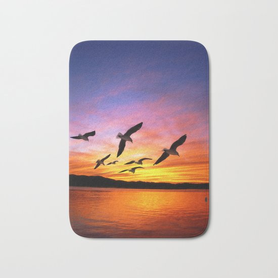Seagull Sunset Bath Mat