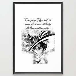 Never give up Girl Quotes Framed Art Print