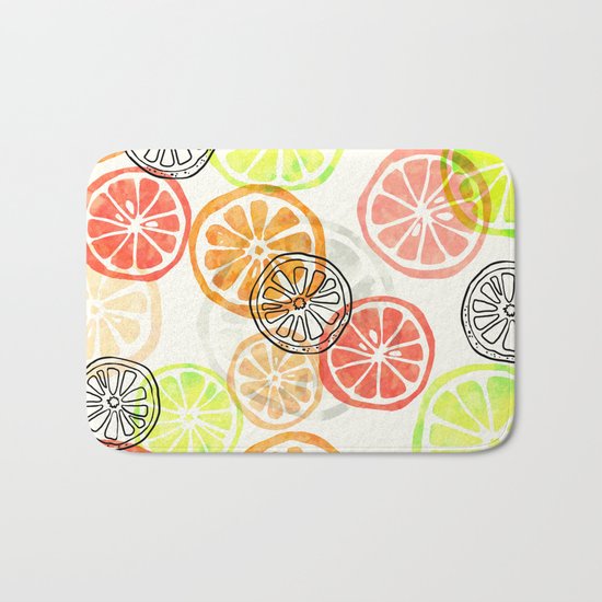 Lemon Slices Bath Mat