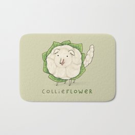 Collieflower Bath Mat | Vegetarian, Curated, Collieflower, Vegetable, Children, Vegan, Rough, Punny, Dog, Puppy 