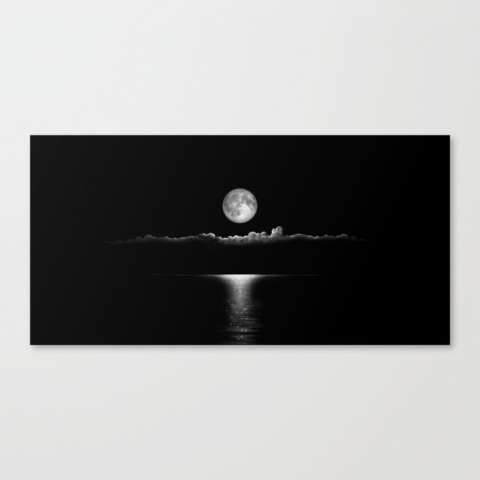 Perfect Black Night Moon Canvas Print