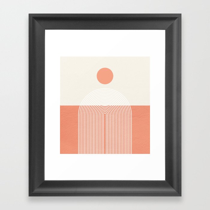 Abstraction_NEW_SUN_LINE_POP_ART_Minimalism_001WA Framed Art Print