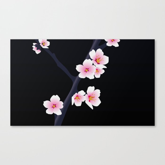 Sakura - Black Canvas Print