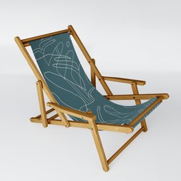 Monstera No2 Teal Sling Chair