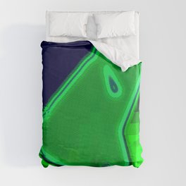 Proffer Ruminatively 3d cubes gradient, many dots, atomic, extruded, colorful dots, unclear and windy lime and navy shapes hovering over  slope Duvet Cover