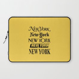 New York City Yellow Taxi and Black Typography Poster NYC Laptop Sleeve