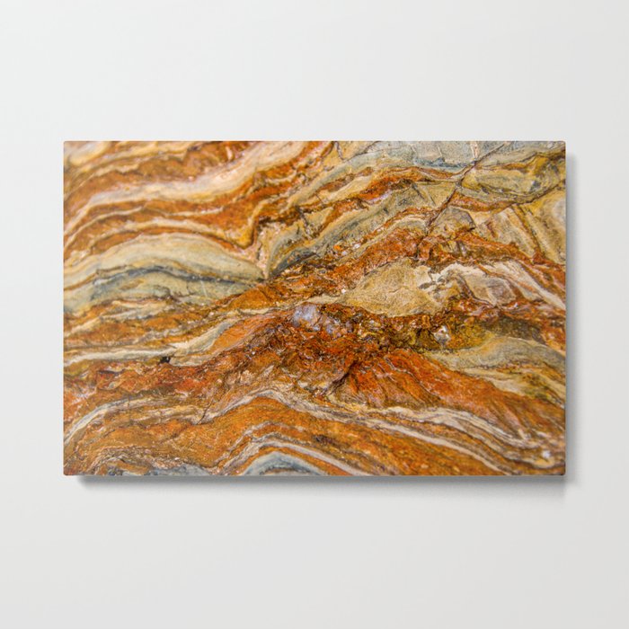 Orange Rock Texture Metal Print