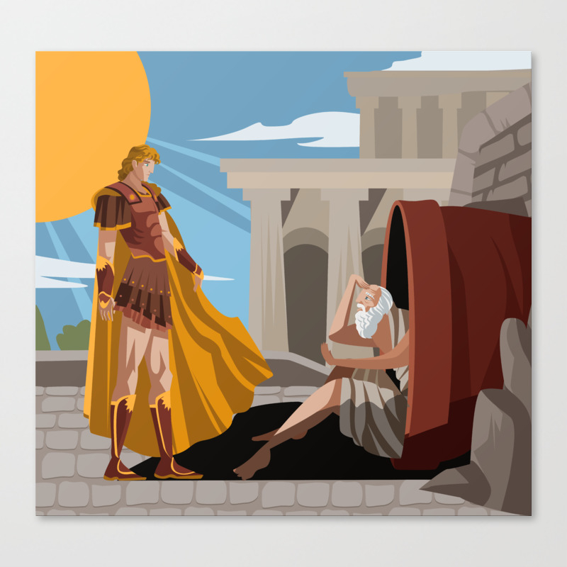 diogenes the cynic greek philosopher and alexander the great Canvas Print  by delcarmat | Society6