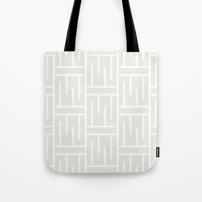 Chiffon and White Minimal Line Art Pattern 3 Pairs DE 2022 Trending Color Almond Milk DEHW01 Tote Bag