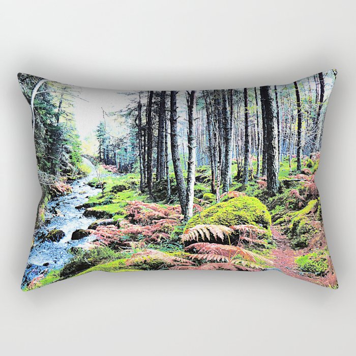Nature Path Through the Forest in Expressive and I Art  Rectangular Pillow
