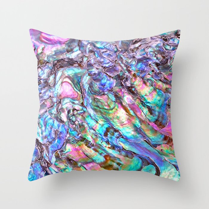Shimmery Rainbow Abalone Mother Of Pearl Throw Pillow By