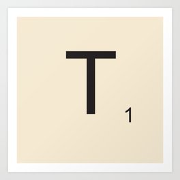 Scrabble Lettre T Letter Art Print