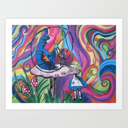 "Trippy Alice in Wonderland" Art Print