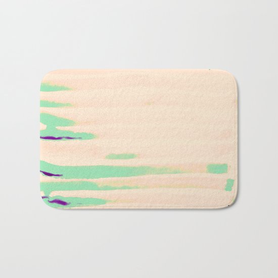 Green Greenery Stripes Bath Mat
