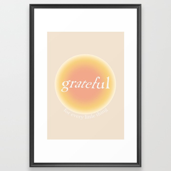 Grateful Warm Gradient Framed Art Print