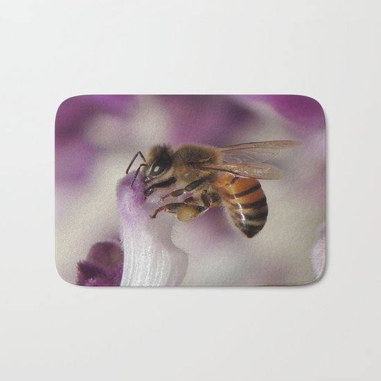 Worker Bee on Mexican Sage Bath Mat