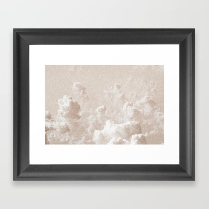 Light Academia Aesthetic white clouds Framed Art Print
