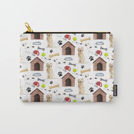 Golden Retriever Half Drop Repeat Pattern Carry-All Pouch