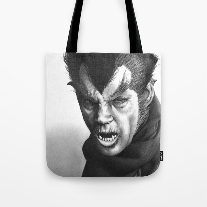 Werewolf of London fan art inspired by Henry Hull, based on my original hand-drawn graphite illustration Tote Bag