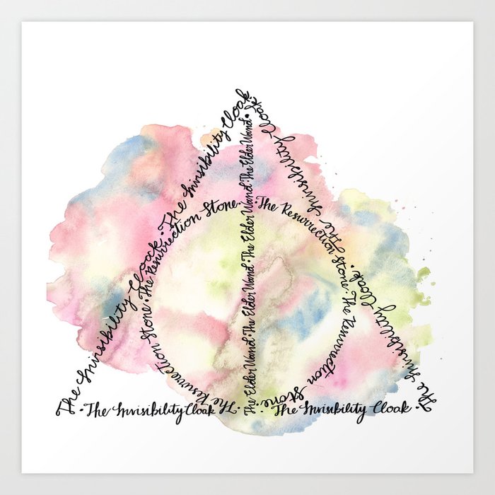 Deathly Hallows Art Print by Book Haven Designs | Society6