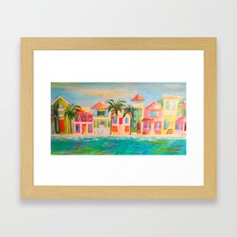 Beach houses Framed Art Print