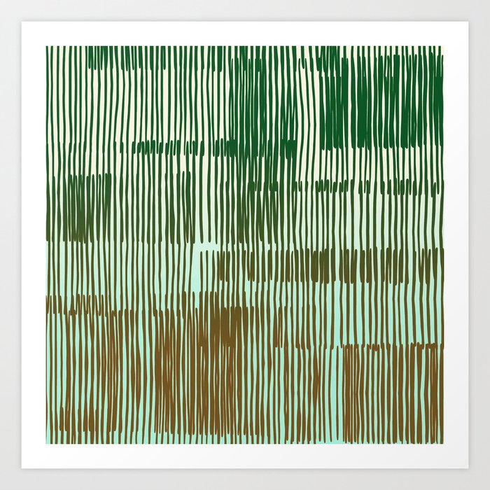 Lines | Green Nature Art Print