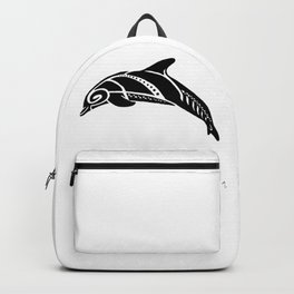 Dolphin Vibez Backpack | Bold, Drawing, Spirit, Boho, Tribal, Delicate, Tattoo, Clean, Digital, Trippy 