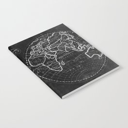 Black and White World Map (1811) Inverse Notebook