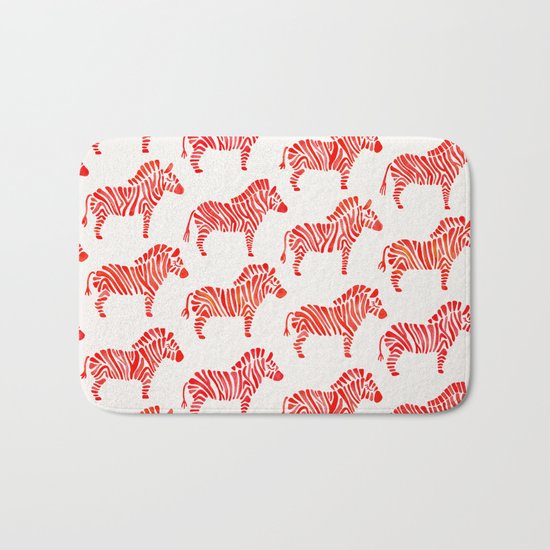Zebras – Red Palette Bath Mat