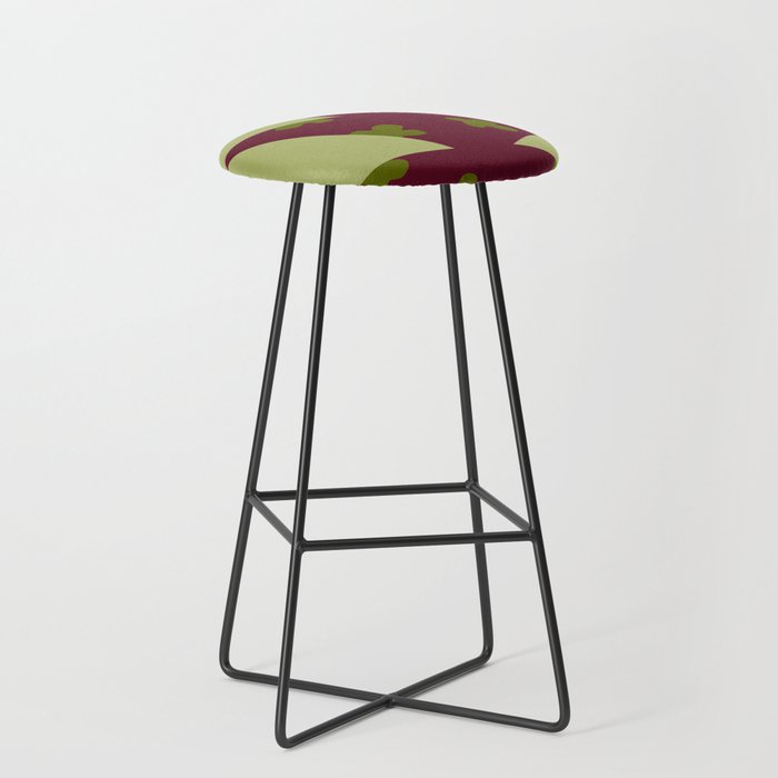 Patterned abstract color plant 1 Bar Stool
