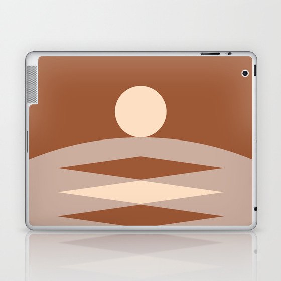 Abstract Geometric Sunrise 19 in Terracotta Beige Laptop & iPad Skin