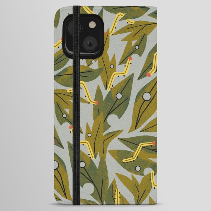 Munching Caterpillars iPhone Wallet Case