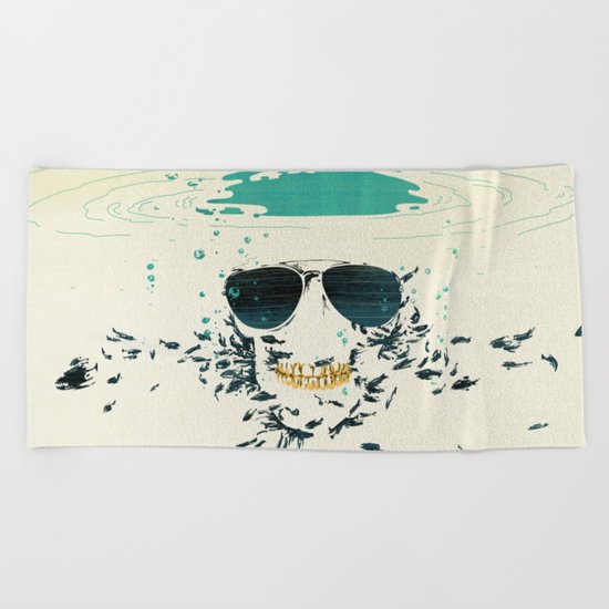 Sleeping with the fishes Beach Towel