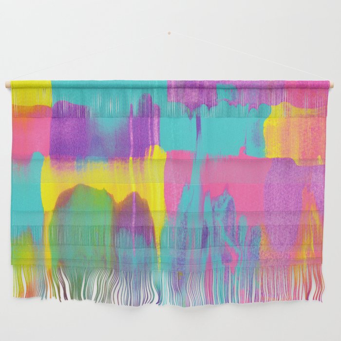 Neon Sunset Paint Smear Wall Hanging