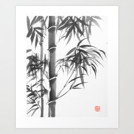 Bamboo Art Print | Bamboo, Tree, Japan, Botanical, Sumie, Asia, Watercolor, Nature, Calm, Andreasnuggs 