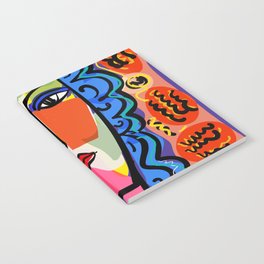 French Portrait Colorful Woman Fauvism by Emmanuel Signorino Notebook