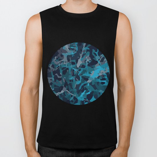 Blue structure Biker Tank