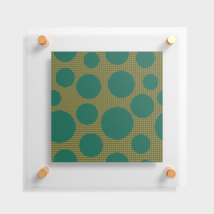 Mid Century Modern Simple Geometric Multi-coloured Dots Pattern - green Floating Acrylic Print