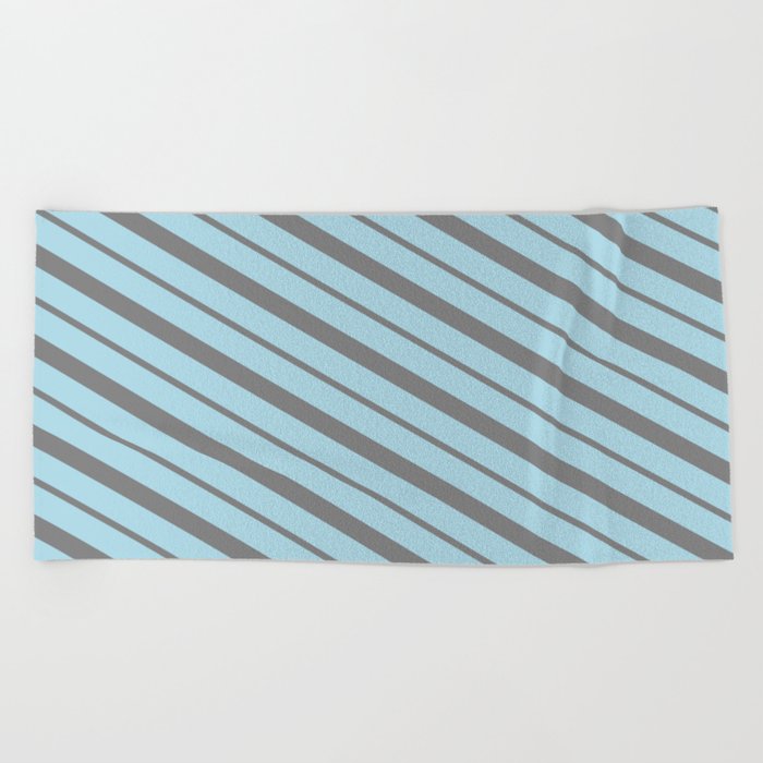 Light Blue and Gray Colored Lined/Striped Pattern Beach Towel