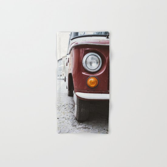 Retro Red Car Hand & Bath Towel