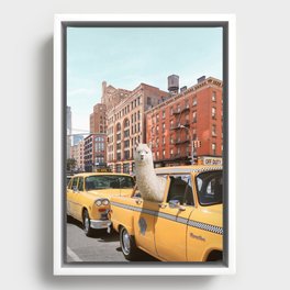 Alpaca in New York Framed Canvas