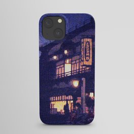 Kagurazaka Street after a Night Rain(woodcut)_Hiroshi YoshidaJapanese printmaker(1876-1950) iPhone Case