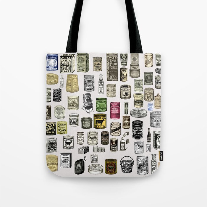 Vintage Victorian Food Cans Tote Bag By Annaki Society6 Vintage Victorian Food Cans Tote Bag