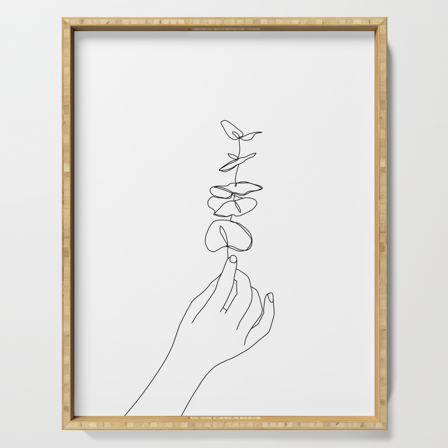 Hand Holding Plant Kez Serving Tray By Thecolourstudy Society6